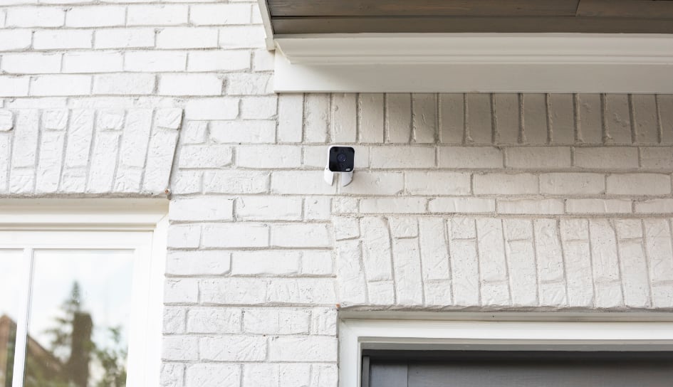 ADT outdoor camera on a Jamestown home